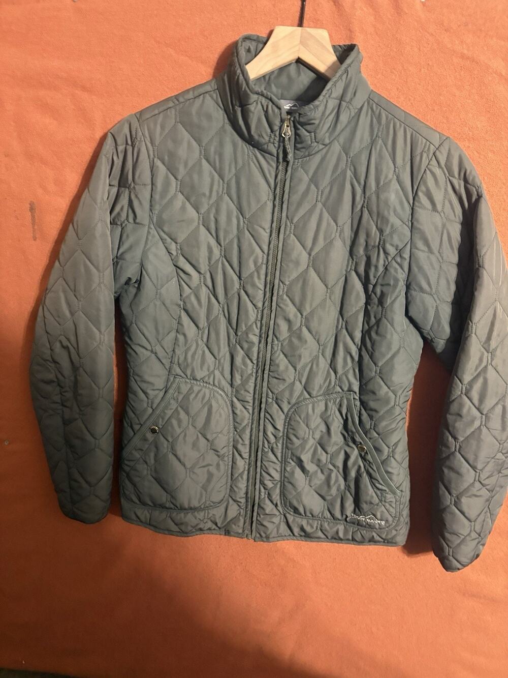 Eddie Bauer Womens Size Medium Mod Quilted Jacket Capers Green Full Zip
